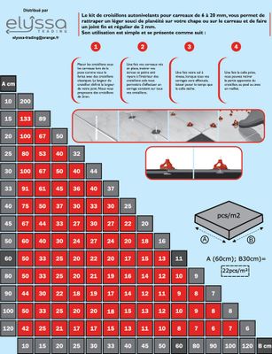 kit croisillons 2mm (100 écrous / 100 patins anti-rayures récupérables / 250 vis twister 2mm )