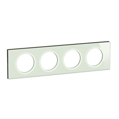 Plaque de finition 4 postes Verre opale blanc - Céliane LEGRAND