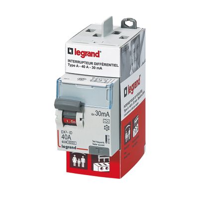 Interrupteur différentiel type A 40A 30mA 2 pôles bornes à vis - DX3 LEGRAND