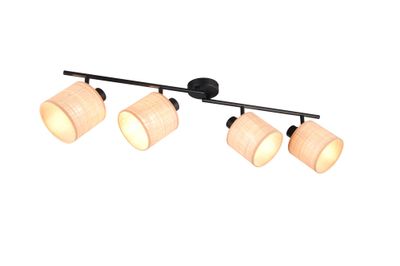 Réglette 4 spots E14 AIMEE noir et naturel 4 X 10W - CASALUM