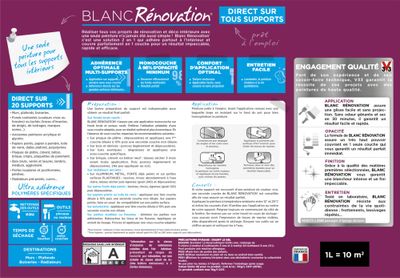 Peinture intérieur renovation 2 en 1 blanc mat 2,5L V33