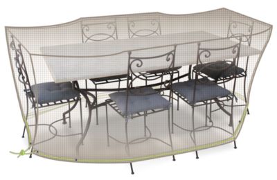 Housse de protection grise mastic pour table rectangulaire et chaises 4-6  personnes JARDILIN, 888574, Jardin, terrasse et aménagement extérieur