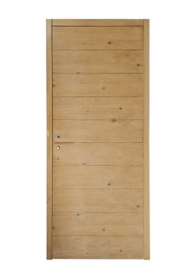 Bloc-porte âme pleine décor plaqué chêne ALTAÏ H.204 X l.73 cm poussant gauche SMIS