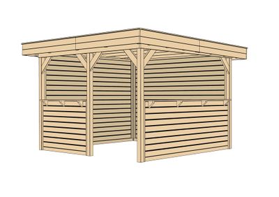 Tonnelle -  657 T.2 avec parois - 338 x 120 cm Livraison gratuite domicile WEKA