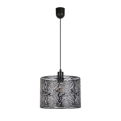 Suspension E27 15W Ø28 cm métal noir feuille - Nora COREP
