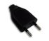 Fiche électrique mâle 2 pôles 6 A noire