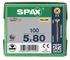 Vis tête fraisée PZ 5 x 80 mm par 100 SPAX