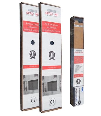 Porte de garage sectionnelle motorisée IQA l.240 x h.200 cm rainurée grise - SPADONE