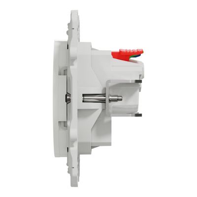 Prise affleurante 2 pôles + terre avec griffes blanc - Odace 2011 SCHNEIDER ELECTRIC