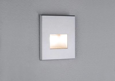 Spot LED encastrable mural carré chrome mat - PAULMANN