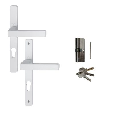 Poignée aluminium blanc pour porte d'entrée CLOSY