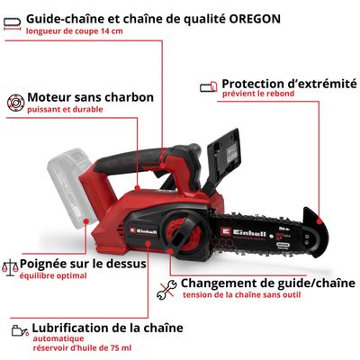 Elagueuse à main à batterie 18 V guide 27 cm Fortexxa EINHELL