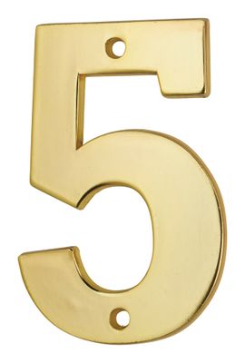 Chiffre 5 à visser hauteur 51 mm laiton THIRARD