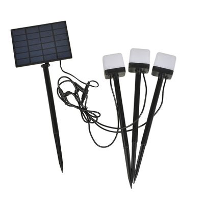 Bornes solaires à piquer LED Recife noir IP54 30 lumens blanc chaud par 3 - COREP