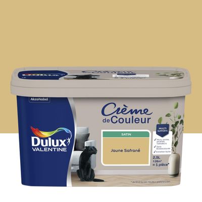 Peinture crème de couleur Jaune Safrané Satin 2,5 L - DULUX VALENTINE