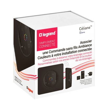 Commande connectée sans fil pour ampoule multicolore + plaque Noir - Céliane with Netatmo LEGRAND