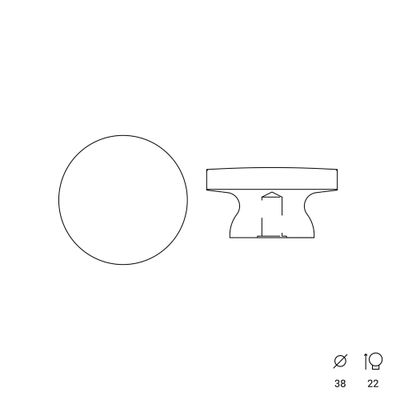 Bouton de meuble rond bois illustré blanc diamètre 38 mm REI