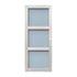 Porte coulissante bois exotique 3 panneaux vitrés 204 x 83 cm