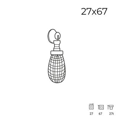 Bouton de meuble goutte osier 17 x 67 mm REI