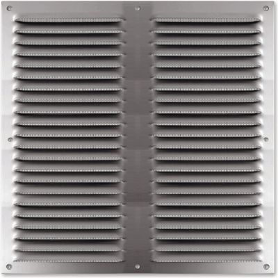 Grille d'aération carrée à persiennes en aluminium anodisé avec moustiquaire 250 mm x 250 mm AUTOG