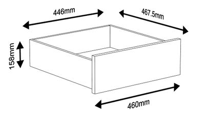 Tiroir Creo intérieur graphite 500 mm OFITRES