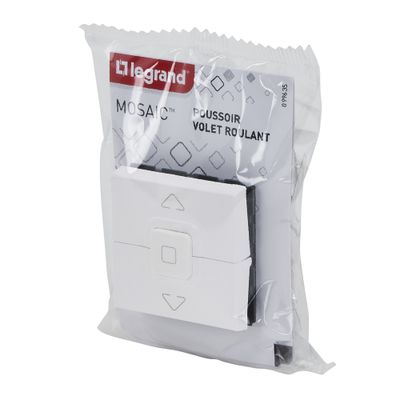 Interrupteur volet roulant encastrable 3 boutons 2 modules Blanc - Mosaic LEGRAND