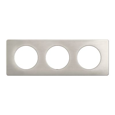 Plaque de finition 3 postes Aluminium satiné - Céliane LEGRAND