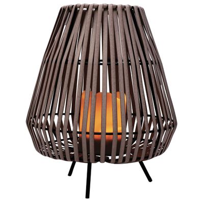Lampe à poser extérieur solaire LED Santiago rotin IP44 effet flamme - TIBELEC