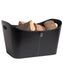 Panier à bûche Baseline noir imitation cuir en matériaux recyclés PET ADURO