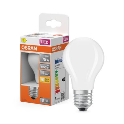 Ampoule LED E27 dépolie 7.5 W=1055 lumens blanc chaud OSRAM