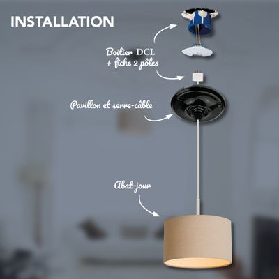 Rosace de luminaire céramique diamètre 105 mm noir 1 sortie TIBELEC