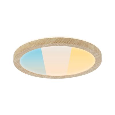 Plafonnier LED salle de bain IP44 1100 lumens lumière blanc variable Ø19cm Bois - Atria Shine PAULMANN