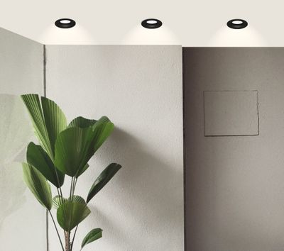 Spot LED encastrable GU10 anti-éblouissement sans ampoule rond Noir - Cobalt ARLUX