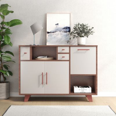 Poignée de meuble cylindrique inox terracotta entraxe 128 mm REI