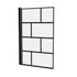 Pare-baignoire rabattable 125x75 cm profilé noir verre sérigraphié Bricks - AURLANE