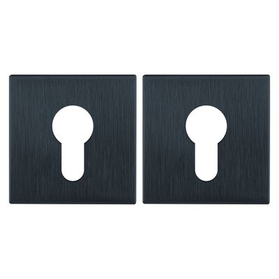 Rosaces de porte carrées à cylindre Mira noir mat 50 x 50 mm ALPERTEC