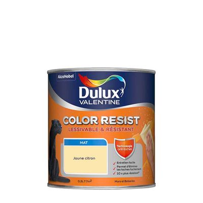 Peinture Color Resist murs et boiseries Citron mat 0,5 L - DULUX