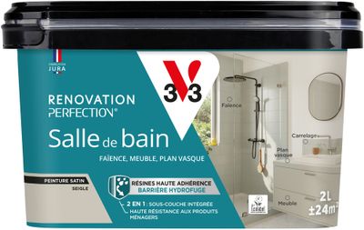 Peinture de rénovation pour salle de bain seigle finition satinée 2L - V33