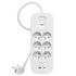 Multiprise parafoudre avec interrupteur 6 prises + 2 USB-A+C blanc - DEBFLEX