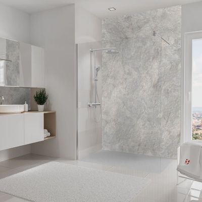 Panneau mural de douche 150x255 cm pierre gris argenté DécoDesign Décor - SCHULTE