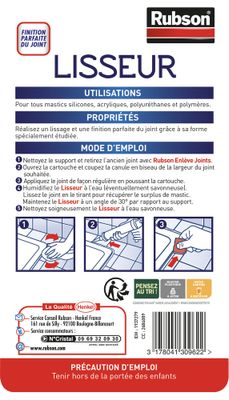 Outils lisseur pour mastic RUBSON