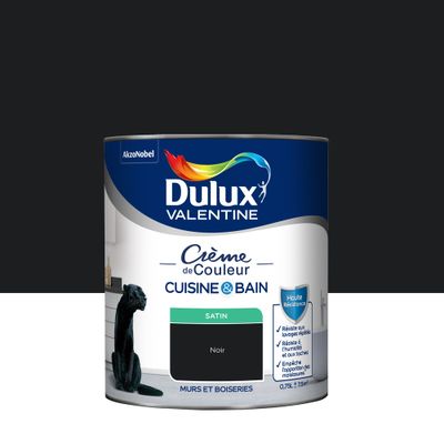 Peinture Crème de Couleur Cuisine et Bain Satin Noir 0,75 L - DULUX VALENTINE