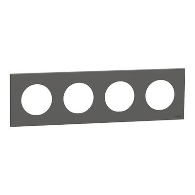 Plaque de finition 4 postes Odace 2025 gris basalte - SCHNEIDER ELECTRIC