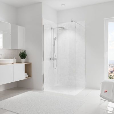 Panneaux muraux de douche 100+100x210 cm décor marbre DécoDesign Brio - SCHULTE