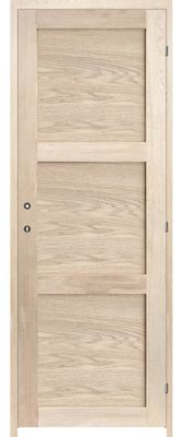 Bloc-porte postformé 3 panneaux placage chêne brut H.204 x l.73 cm poussant gauche BCD