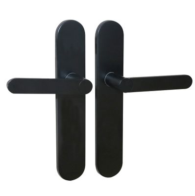Poignées de porte sur plaques sans trou sans perçage Meudon K noir mat LINEA BERTOMANI
