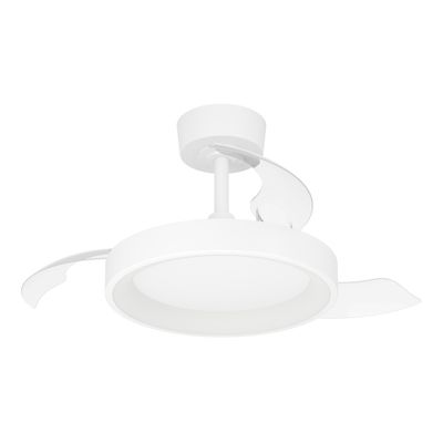 Ventilateur de plafond silencieux à pales rétractables LED + télécommande Blanc Ø83cm - Torreya EGLO