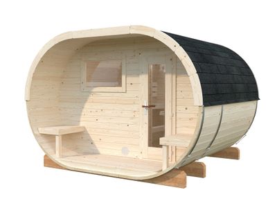 Sauna extérieur rond en bois Palmako Anette 6 places avec poêle - 12,1m² - PALMAKO