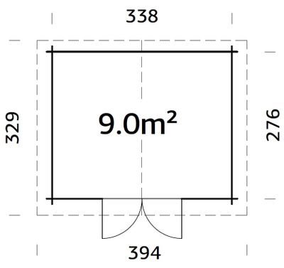 Abri de jardin en bois autoclave marron Alice - 12,2 m² hors-tout - Livraison à domicile incluse - PALMAKO
