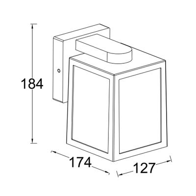 Applique extérieur E27 Shiva noir IP44 40W - COREP